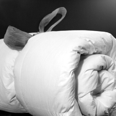 rolled duvets and pillows