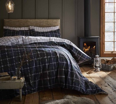 Brushed Tartan Navy Check